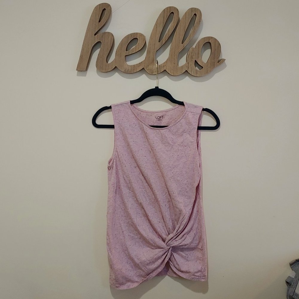 Light Pink Twist Hem LOFT Outlet Tank (S)
